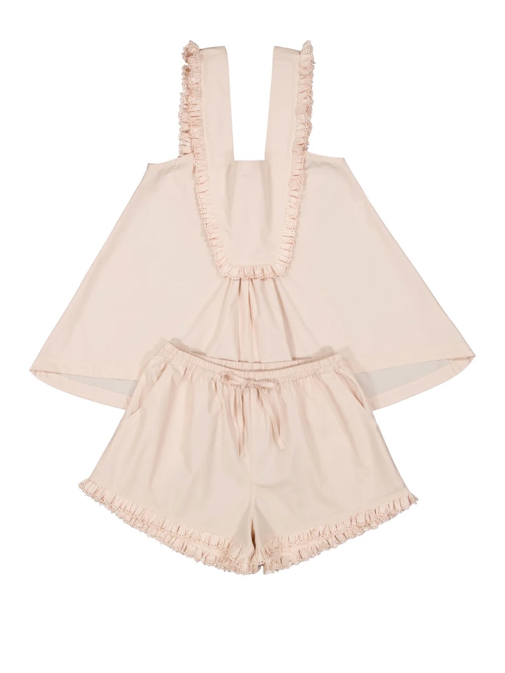 NEW Piyama sleep set XS or S Elsie cotton shorts and tank in Blush Nude - Picture 4 of 9